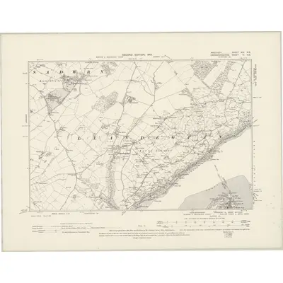 1899 Map of Anglesey XIX.NE, 1901 Print