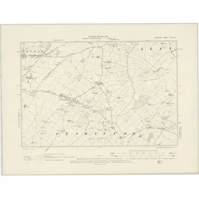 1899 Map of Anglesey XIX.NW, 1901 Print