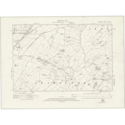 1914 Map of Anglesey XIX.NW, 1925 Print
