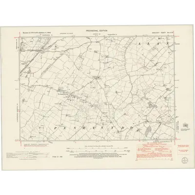 1949 Map of Anglesey XIX.NW, 1953 Print
