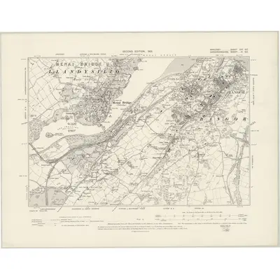 1899 Map of Anglesey XIX.SE, 1901 Print