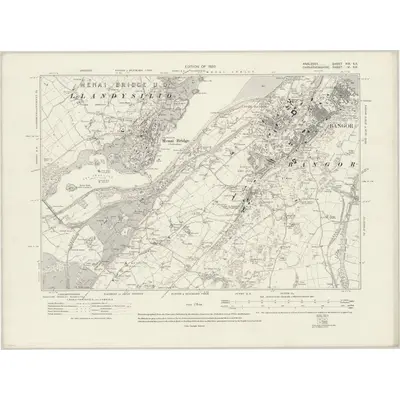 1913 Map of Anglesey XIX.SE, 1920 Print