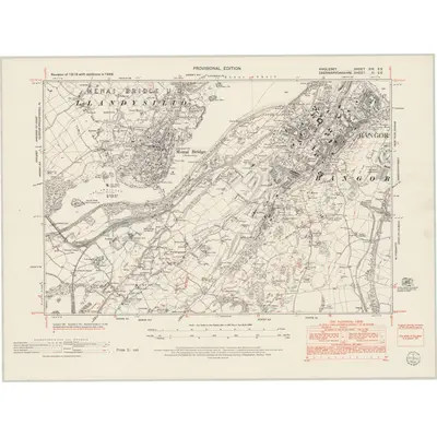 1949 Map of Anglesey XIX.SE, 1953 Print
