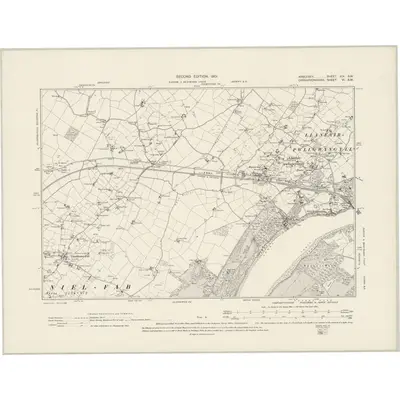 1899 Map of Anglesey XIX.SW, 1901 Print