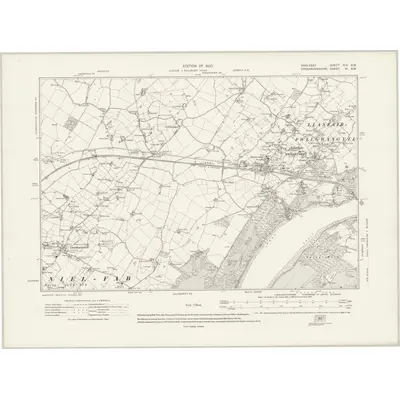 1913 Map of Anglesey XIX.SW, 1920 Print