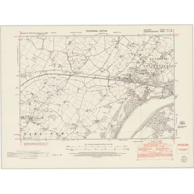 1949 Map of Anglesey XIX.SW, 1953 Print