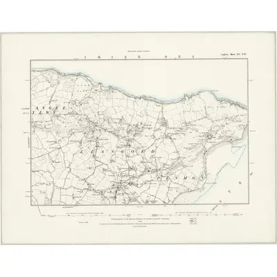 1887 Map of Anglesey XV.NW, 1888 Print