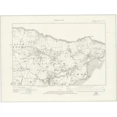 1914 Map of Anglesey XV.NW, 1926 Print