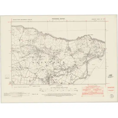 1949 Map of Anglesey XV.NW, 1953 Print