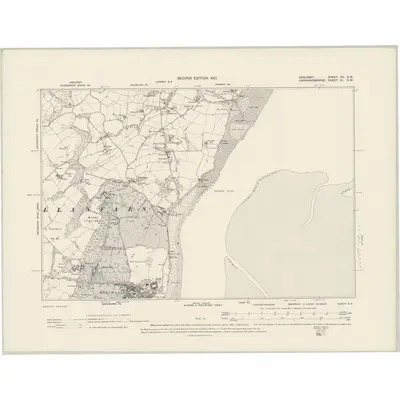 1899 Map of Anglesey XV.SW, 1901 Print