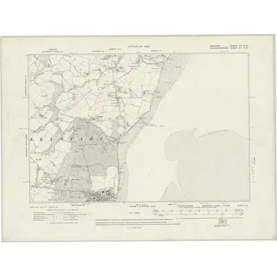 1913 Map of Anglesey XV.SW, 1920 Print