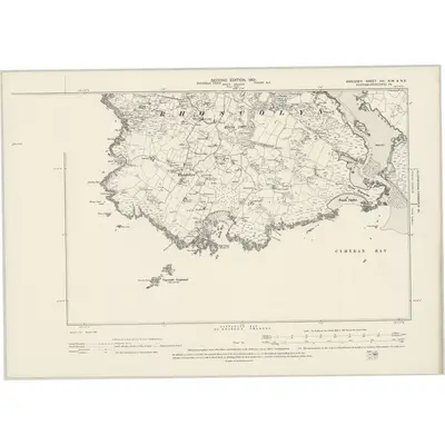 1899 Map of Anglesey XVI.NW & NE, 1901 Print