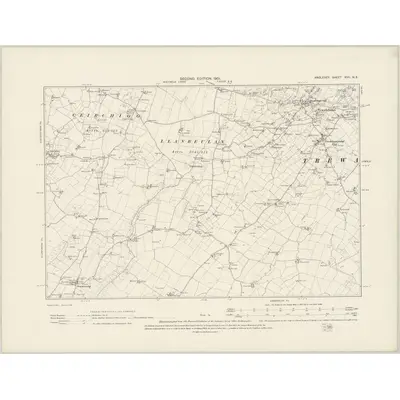 1899 Map of Anglesey XVII.NE, 1901 Print