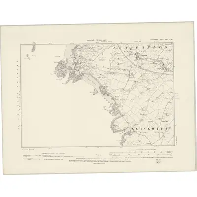 1899 Map of Anglesey XVII.SW, 1901 Print