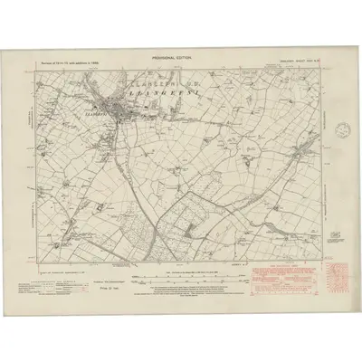 1938 Map of Anglesey XVIII.NE, 1948 Print