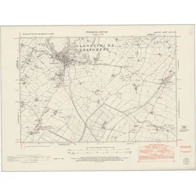 1949 Map of Anglesey XVIII.NE, 1953 Print