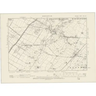 1899 Map of Anglesey XVIII.SE, 1901 Print