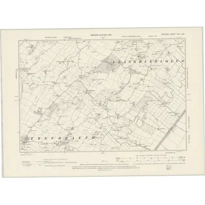 1899 Map of Anglesey XVIII.SW, 1901 Print