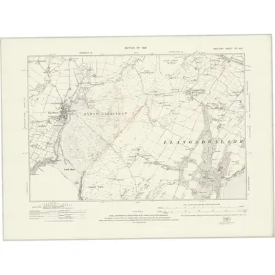 1915 Map of Anglesey XXI.NE, 1926 Print