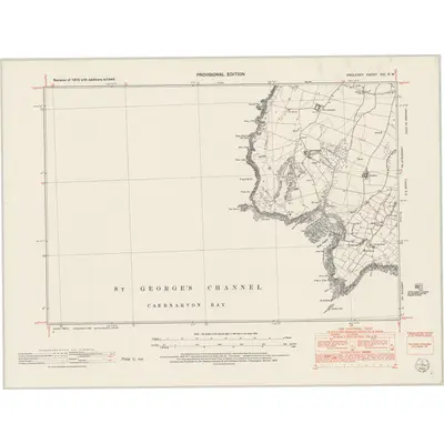 1949 Map of Anglesey XXI.NW, 1953 Print