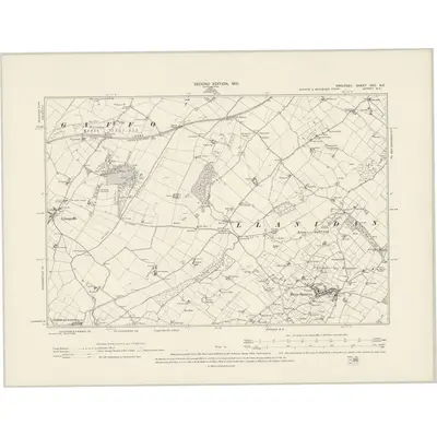 1899 Map of Anglesey XXII.NE, 1901 Print