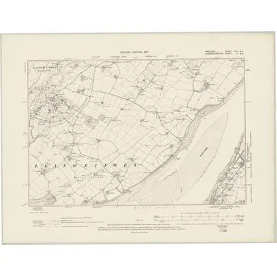 1899 Map of Anglesey XXII.SE, 1901 Print