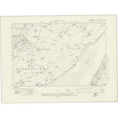 1913 Map of Anglesey XXII.SE, 1920 Print