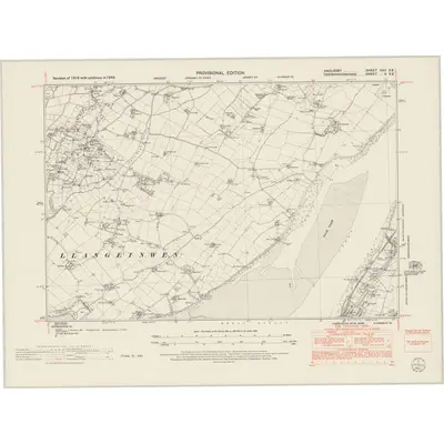 1949 Map of Anglesey XXII.SE, 1953 Print