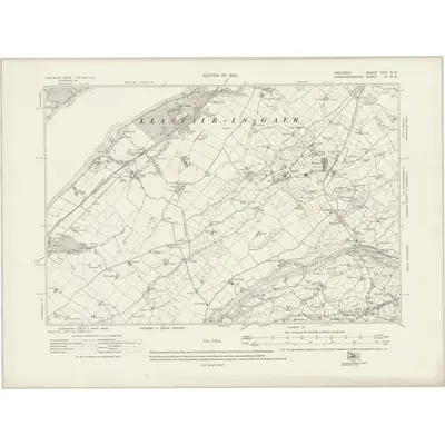 1913 Map of Anglesey XXIII.SW, 1920 Print