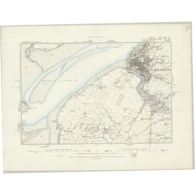 1887 Map of Anglesey XXV.NE, 1888 Print