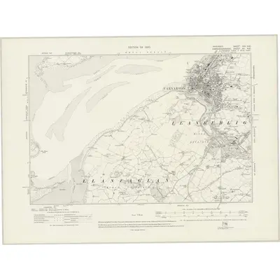1913 Map of Anglesey XXV.NE, 1920 Print