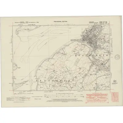 1938 Map of Anglesey XXV.NE, 1948 Print