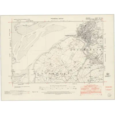 1949 Map of Anglesey XXV.NE, 1953 Print