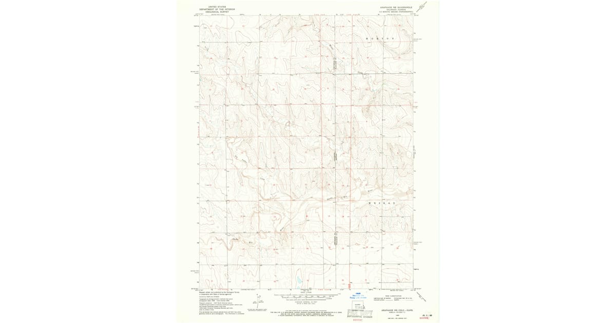 1969 Map of Arapahoe NE, Cheyenne County, CO — High-Res | Pastmaps