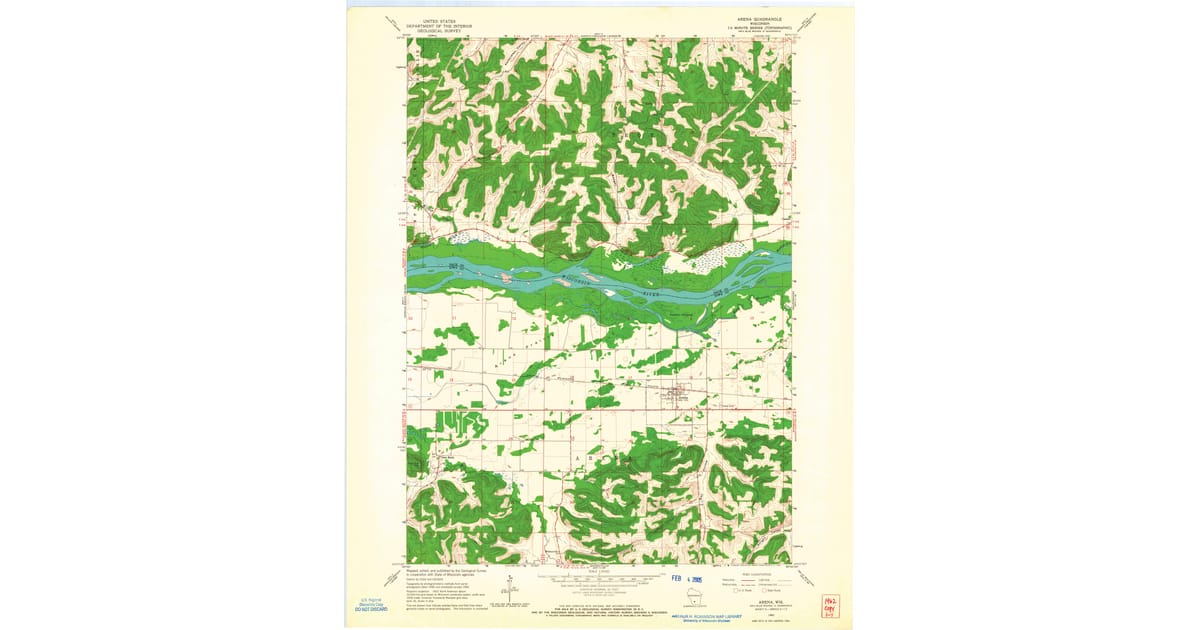 1962 Map of Arena, WI — High-Res | Pastmaps
