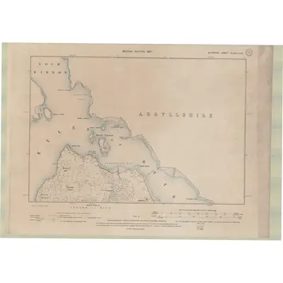 1895 Map of Argyll and Bute Sheet CLXXXII.SE, 1897 Print