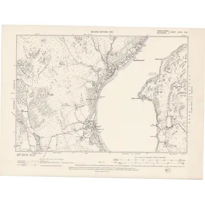 1898 Map of Argyll and Bute Sheet CXCIII.NW, 1901 Print