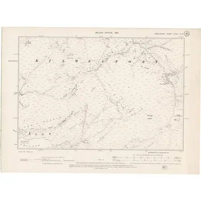 1898 Map of Argyll and Bute Sheet CXXIII.NW, 1900 Print