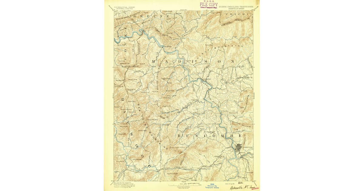 Old Maps of Biltmore Forest NC - Asheville Madison County Nc Usgs Topo 1894 Og 1200x630 