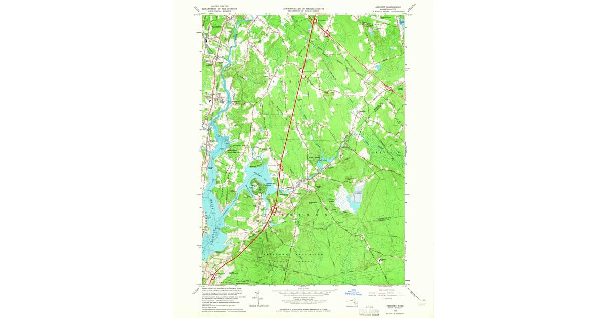 1963 Map of Assonet, Bristol County, MA — High-Res | Pastmaps