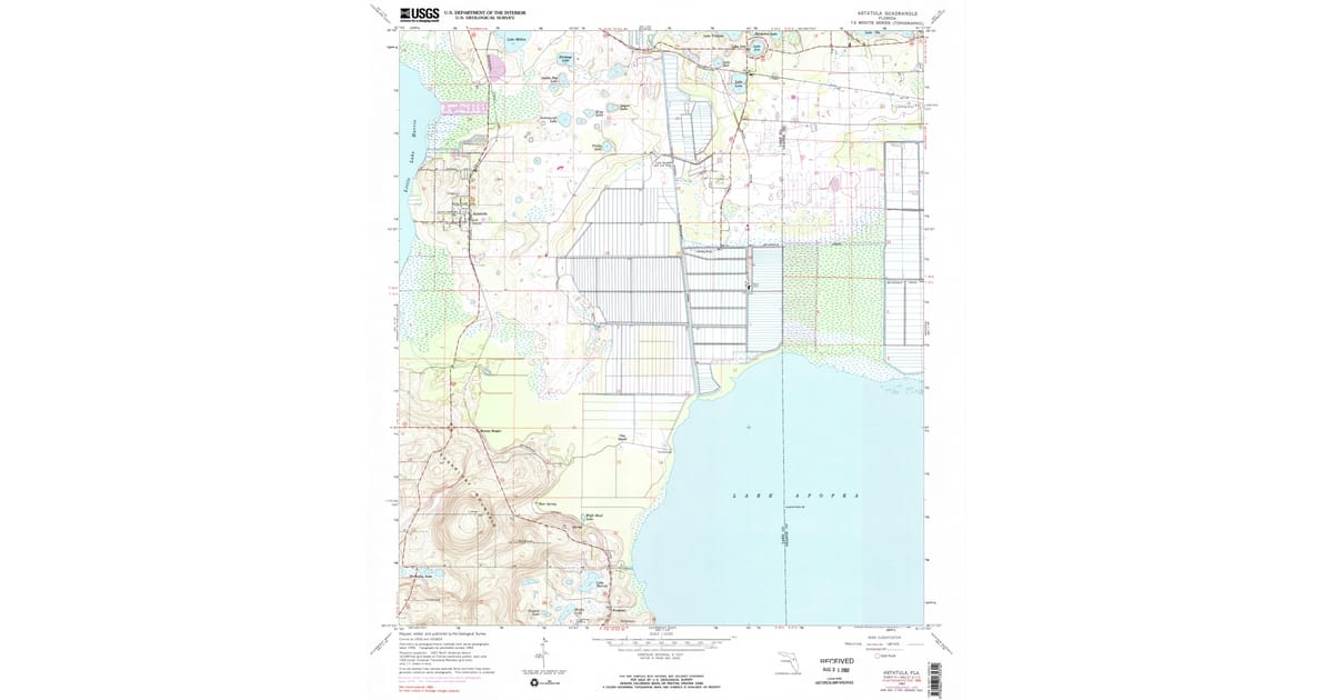 1962 Map of Astatula, FL — High-Res, 1983 Print #2 | Pastmaps