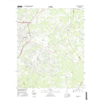 2017 Map of Athens East, 2017 Print