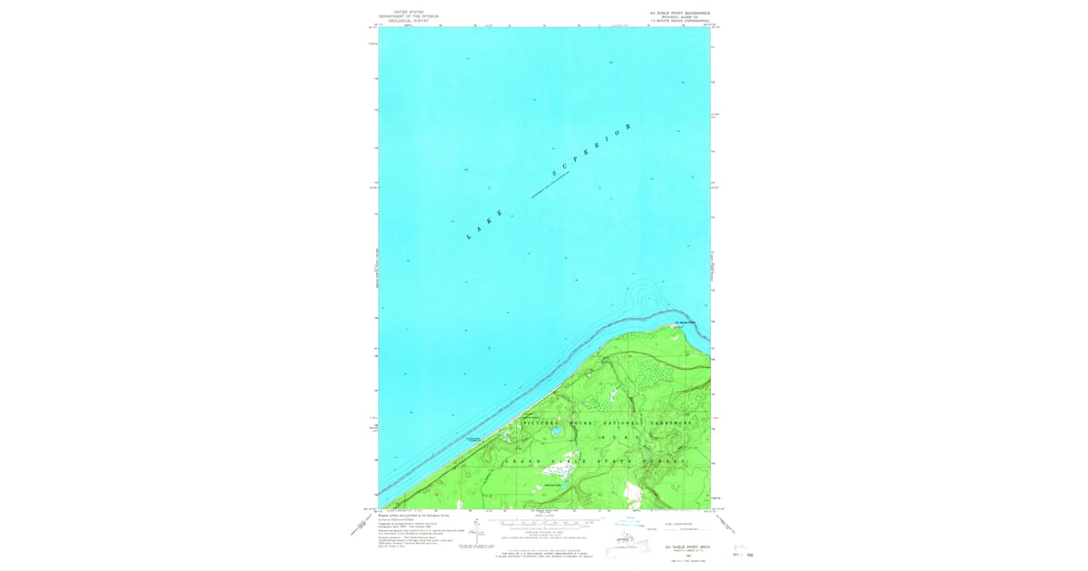 1966 Map of Au Sable Point, Alger County, MI — High-Res | Pastmaps