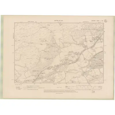 1908 Map of Ayrshire Sheet L.NE, 1911 Print