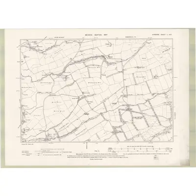 1894 Map of Ayrshire Sheet L.NW, 1897 Print