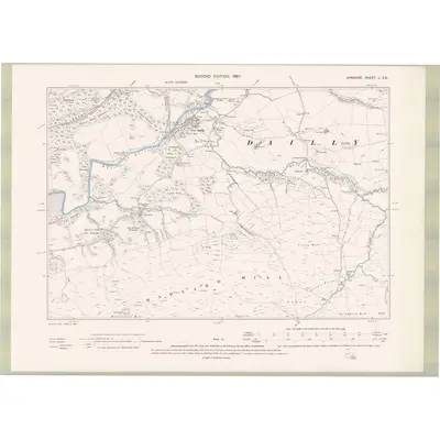 1894 Map of Ayrshire Sheet L.SE, 1897 Print