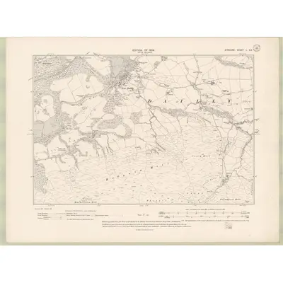 1908 Map of Ayrshire Sheet L.SE, 1909 Print