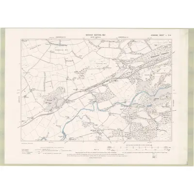 1894 Map of Ayrshire Sheet L.SW, 1897 Print