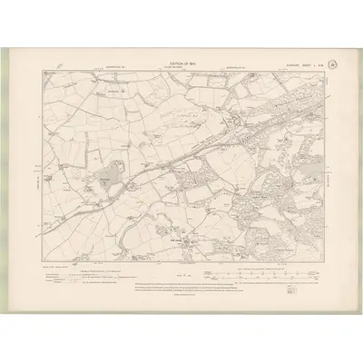 1908 Map of Ayrshire Sheet L.SW, 1910 Print