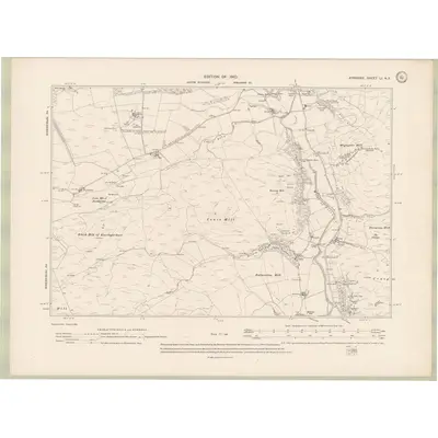1908 Map of Ayrshire Sheet LI.NE, 1910 Print